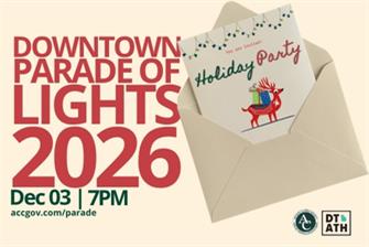 2026 Holiday Parade Theme Invitation card to a Holiday Party